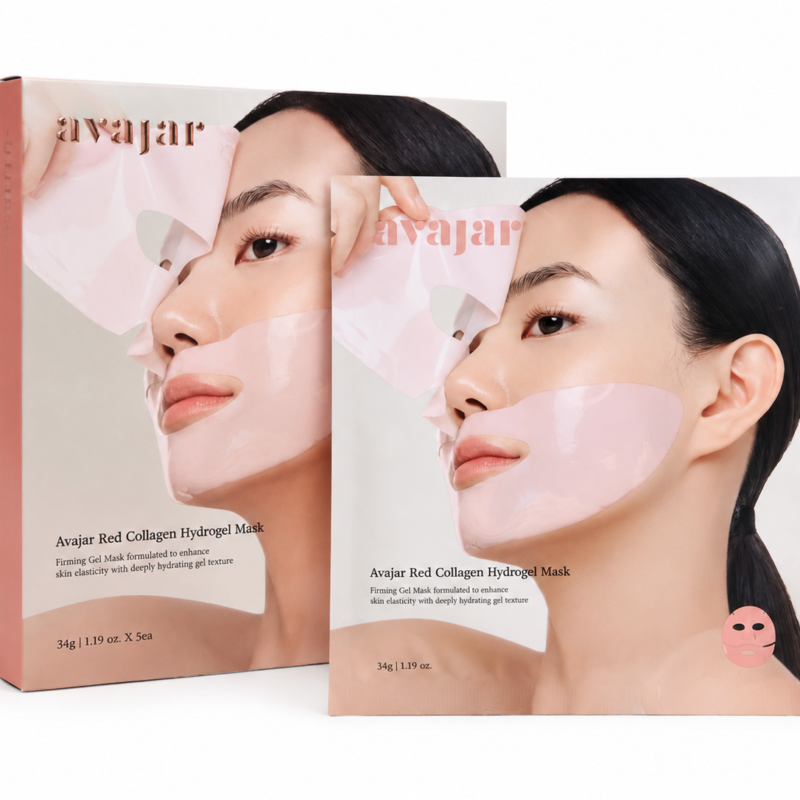 Avajar Red Collagen Hydrogel Mask 2 częściowa Liftingująco-nawilżająca 1szt.