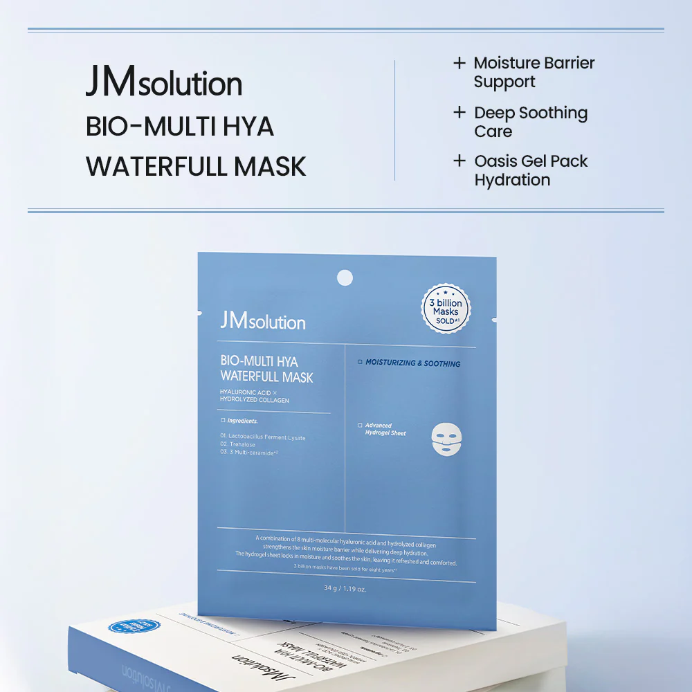 JM Solution Bio Multi Hya Waterfull Mask maska z kwasem hialuronowym i peptydami 1 szt. - obrazek 3