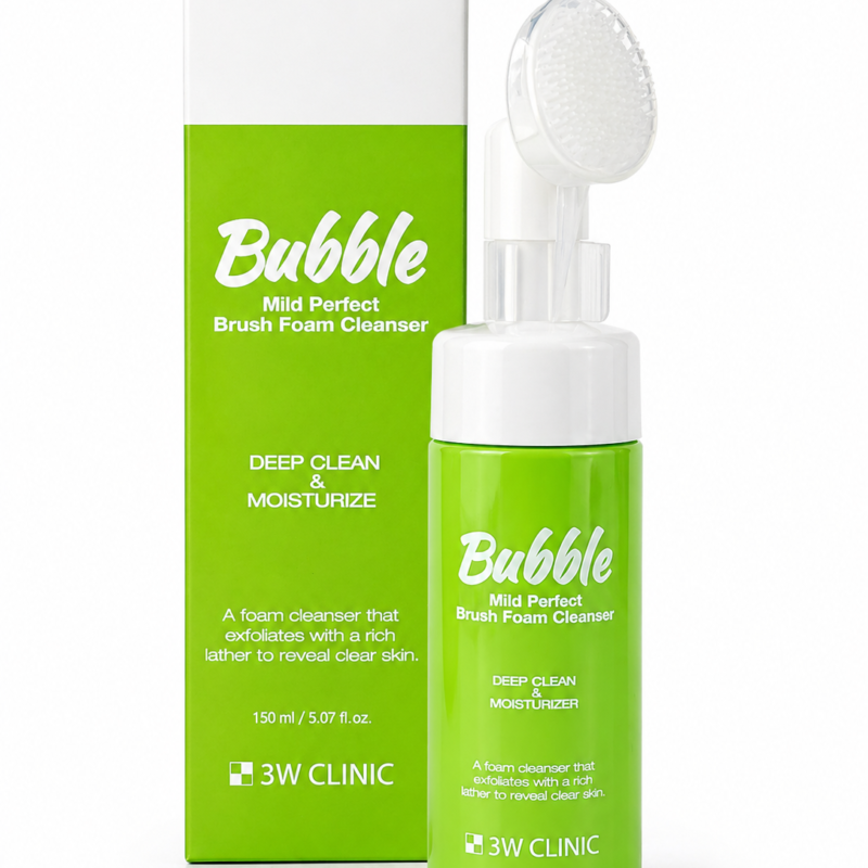3W CLINIC Mild Perfect Bubble Brush Foam Cleanser pianka ze szczoteczką 150ml