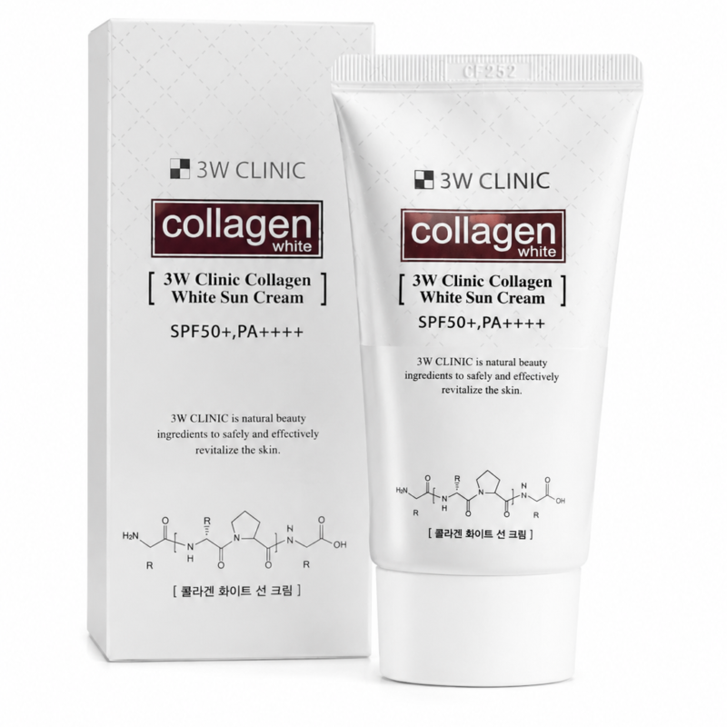 3W Clinic Collagen White Sun Cream SPF50+ PA+++ z collagenem 60ml